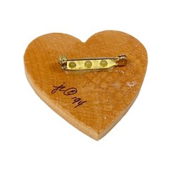 Heart Brooch Pin 2” Chicago Map Wood Eclectic Boho Urban Artisan Unisex Gift