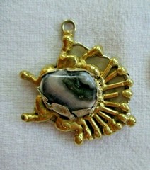 HAND CRAFTED ONE-OF-A-KIND BRASS & SILVER PENDANT