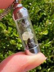 Moldavite Herkimer Diamond Campo del Cielo Meteorite Libyan Desert Glass Pendant