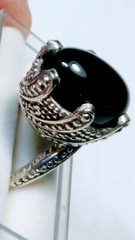 FETCHING STERLING SILVER .925 WITH BLACK ONYX RING IN SIZES 8.0 AND 8.5-8.75