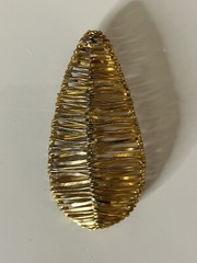 Biba Schutz Modern Goldtone Leaf Wrapped Wire Spherical Brooch