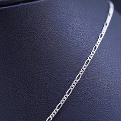 13” 2mm, vintage Italian sterling silver 925 figaro chain necklace