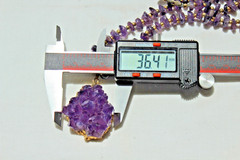 Natural Raw Amethyst Druzy Pendant Chip Bead Necklace Purple Crystal Statement