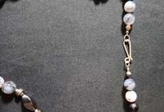 Necklace Handcrafted quartz – hematite – bead w/silver clasp and silver bead