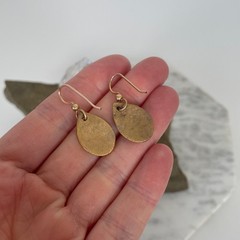 Artisan Ceramic Blue Gold Glaze Drop Earrings Handmade Art Pottery Cloud Pastel