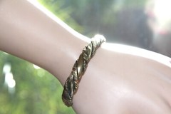 Sergio Lub Tri-Color/Metal Twisted Cuff Bracelet. 100% Hand Crafted in the USA