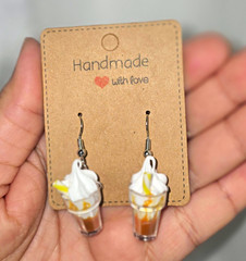 Handmade Ice Cream Sundae Dangle/Drop Hook Earrings Plastic Multicolor Theme