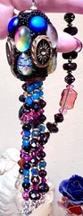 AMAZING Sterling Silver Labradorite, Pink Topaz, Spinel, Art Glass Etc. Necklace