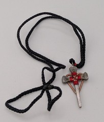Handmade Nail Cross Necklace With Heart Wire Wrapped
