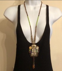 Handmade Artisan Beaded Boho/Western Necklace Beautiful!