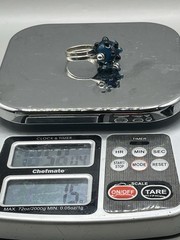 Sterling Silver 925 Double Ring Blue Lampwork Glass Ring Handmade Size 11