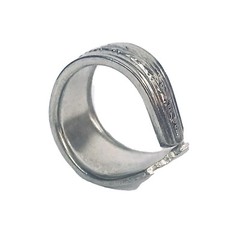 Hand Crafted Spoon Ring Silver Plated Flatware One Of A Kind 10 Grams Size 8