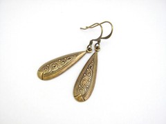 Art Deco Earrings Antiqued Brass Romancecore Cosplay Nouveau Gift Boho Lovecore