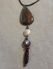 Artisan Gemstone & Pearl Pendant Necklace – Elegant Casual Boho Chic – Magical