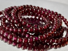 26″ 3.3mm «Quadruple Wrap/AAAA»~ Purplish Red RHODOLITE GARNET Bracelet L1396
