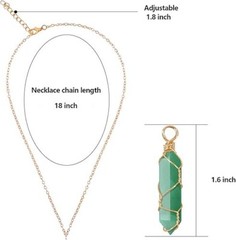 Healing Crystal Necklace Wire Wrapped Natural Point Pendant Necklace Hexagonal