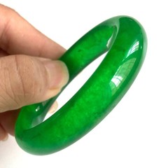 Certified 55mm Natural Grade Icy Green Jade jadeite Bangle
