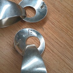 Native Amer. 925 Sterling Inlaid Stones Hand Crafted Statement Earrings Pierced