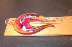 Hand Blown Glass Pendant Featuring Abstract Design Murano Style