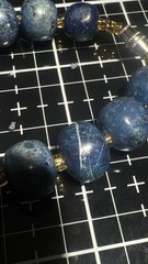 Blue Denim Lapis Lazuli Rondell Beaded Necklace 19″ 13mm Beads Gemstone