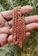 24 inch Pure Copper Spiga Braided Chain Necklace, Healing Copper Jewelry