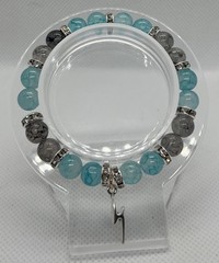 Handmade Stretch Beaded Charm Bracelet Multicolor Round Beads Crown Cross