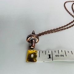 Copper Necklace Mushroom Fungi Mini Small Toadstool Handmade Jewelry Pendant #1