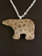 Petoskey Stone Bear Necklace