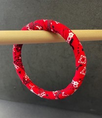 Shades of RED Bangle Bracelets Bandana Velvet Jacquard Floral Chenille Handmade