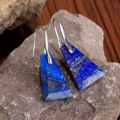 Lapis Lazuli Crystal Gemstone Healing Earrings Reiki Energy Protection Gifts