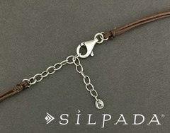 SILPADA Sterling Silver MULTI GEMSTONE CLUSTER 4 Strand Leather Necklace~#N2201