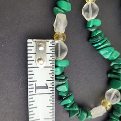 Green Clear Yellow Stone And Glass Bead Necklace 20″