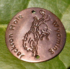 Vintage Cowboy Bucking Horse Jackson Hole, Wyoming Copper Pendant Bracelet Charm