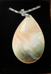 Iridescent Japan Luminous Shell Mother of Pearl Necklace 18KGP Necklace