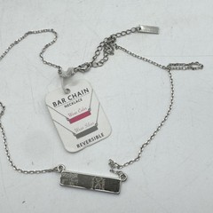 Jilzarah Bar Reversible Gray Green Reversible Clay Necklace 20” Length Dainty