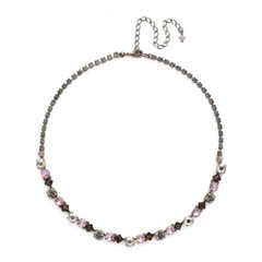 Sorrelli Crystal Dazzling Diamonds Purple Lotus Antique Silver Necklace NEW