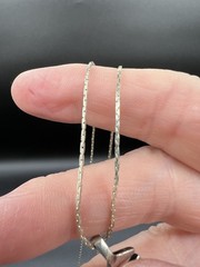 18K Rolled Gold Filled Chain, Blown Glass, Crystal Pendant, 24”