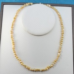 Golden Pearl Choker, Real Pearl Necklace, Cute Baroque Pearls