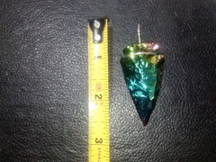 Titanium Finish Arrowhead With Hand Wrapped Jewelers Silver Wire