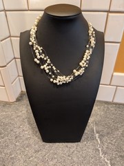 Artisan Handmade Necklace – Vintage 2000s Oregon – Multi-Strand Pearls 16.5-19″
