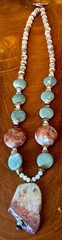 Southwest JBB Beautiful Agate Multi-Stone Necklace Signed Unique Statement Piece