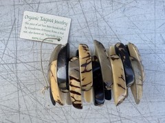 Organic Tagua Nut, Acai Seeds Bracelet Taupe Black Handmade Ecuador Jewelry
