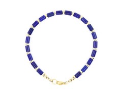 14K Gold & Bright Blue Lapis Lazuli bracelet | Unisex, Sophisticated, Refined