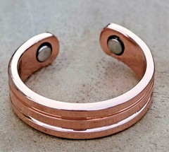 Solid Pure Copper Magnetic Ring Men Women Arthritis Adjustable Ring