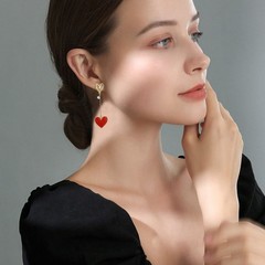 Mismatched Earrings Asymmetric Heart Dangle Cute Love for Women Statement Hea…