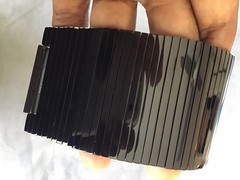 Appartement a Louer Designer Black Glossy Flexible Metal Statement Bracelet 195g