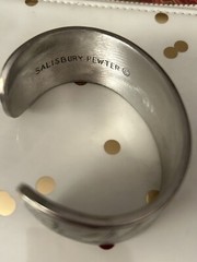 Salisbury Pewter Cuff Bracelet Wide Cuff January Flower of the Month 1 Inch NWOT