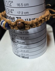 BOHO men’s or women’s bracelet macrame with 1 African glass beads 7 in L2158