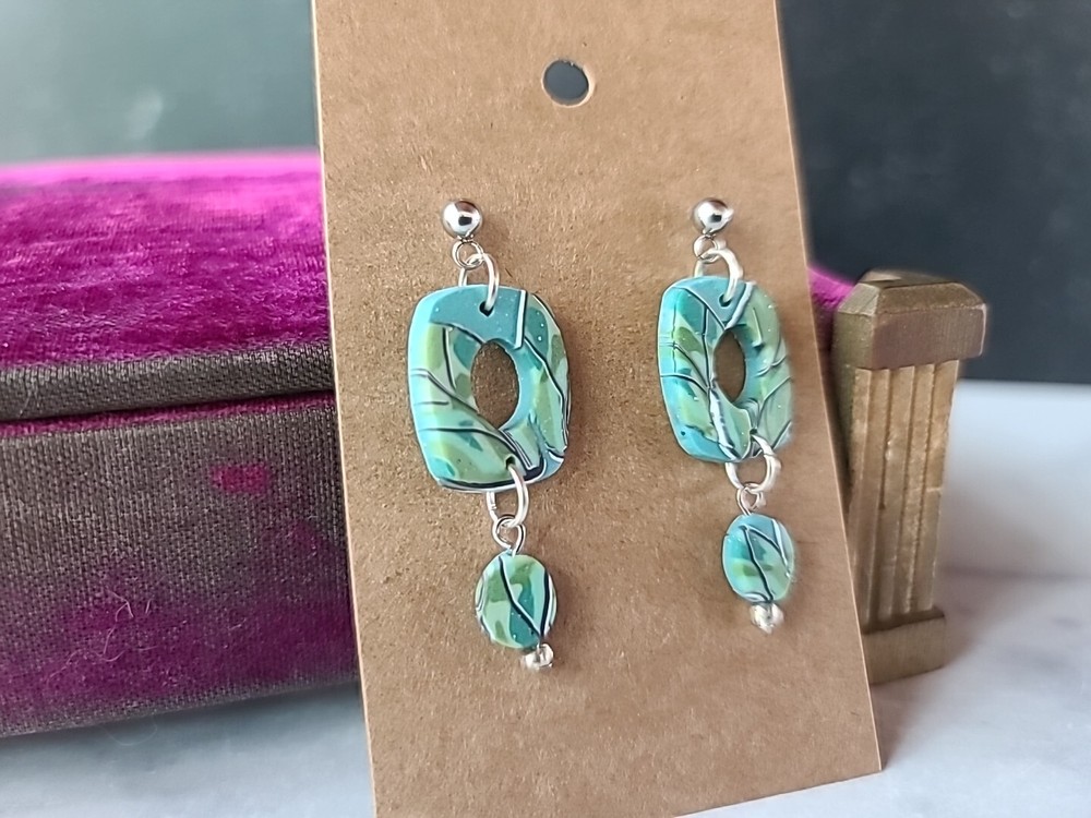 Polymer Clay Dangling Pierced Earrings New