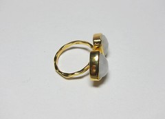 NEW! Marz Gems Gold Plated Sterling Silver Moonstone Gemstone Adjustable Ring